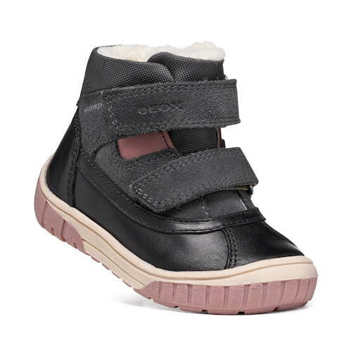 Ghete fete din piele naturala, impermeabile Geox Omar, Negru – B462LC_04322_C0005