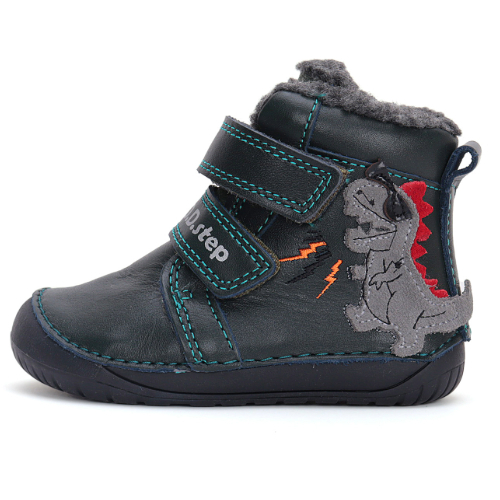 Ghete copii baieti Barefoot din piele imblanite DD Step, Verde – W070-42838A Ghete copii baieti Barefoot din piele imblanite DD Step, Verde – W070-42838A