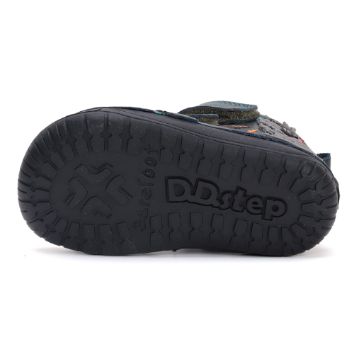Ghete copii baieti Barefoot din piele imblanite DD Step, Verde – W070-42838A