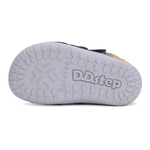 Ghete copii baieti Barefoot din piele imblanite DD Step, Verde – W070-42154