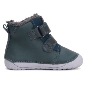 Ghete copii baieti Barefoot din piele imblanite DD Step, Verde – W070-42154