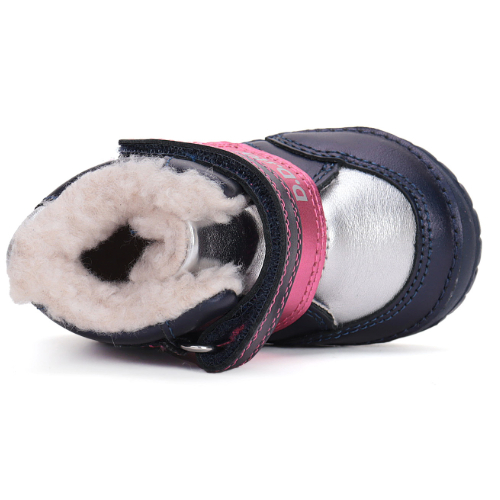 Ghete copii fete din piele imblanite DD Step, Albastru – W029-42392
