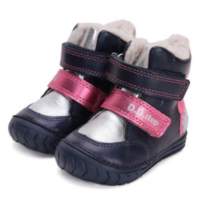 Ghete copii fete din piele imblanite DD Step, Albastru – W029-42392