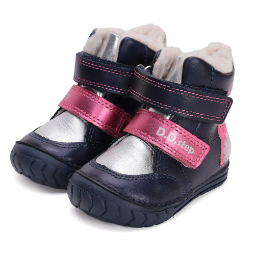 Ghete copii fete din piele imblanite DD Step, Albastru – W029-42392 Ghete copii fete din piele imblanite DD Step, Albastru – W029-42392