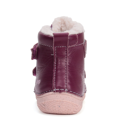 Ghete copii fete din piele imblanite DD Step, Visiniu – W082-42385C