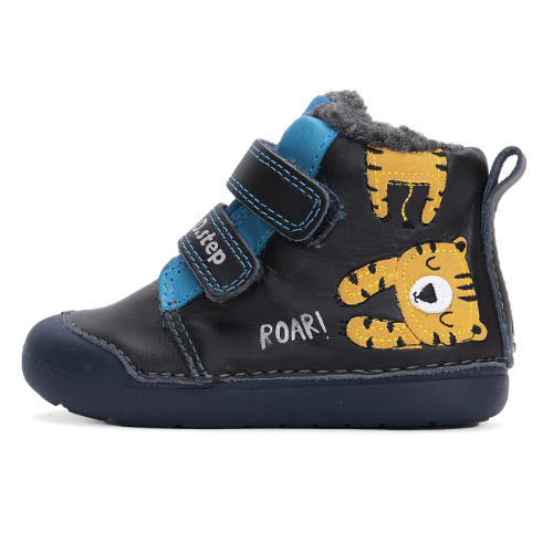 Ghete copii baieti din piele imblanite DD Step, Albastru – W066-42218