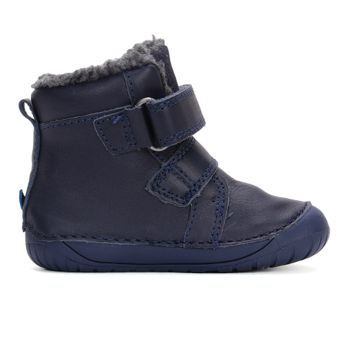 Ghete copii baieti Barefoot din piele imblanite DD Step, Albastru – W070-42838