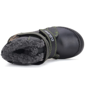 Ghete copii baieti din piele imblanite DD Step, Negru – W078-42761B