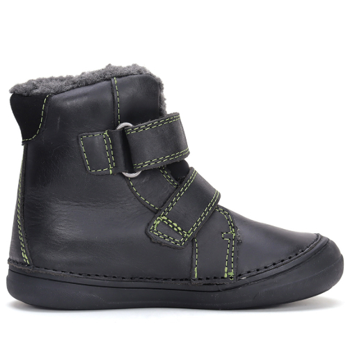 Ghete copii baieti din piele imblanite DD Step, Negru – W078-42761B