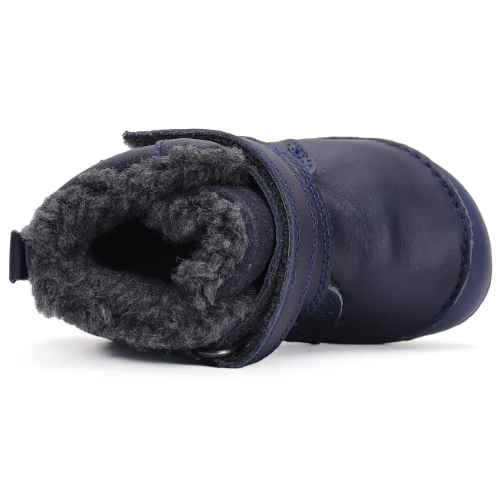 Ghete copii baieti Barefoot din piele imblanite DD Step, Albastru – W070-42838