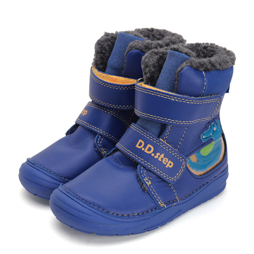 Ghete copii baieti din piele imblanite DD Step, Albastru – W071-42421A