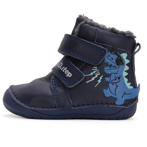 Ghete copii baieti Barefoot din piele imblanite DD Step, Albastru – W070-42838 Ghete copii baieti Barefoot din piele imblanite DD Step, Albastru – W070-42838