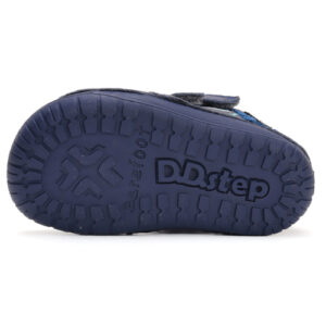 Ghete copii baieti Barefoot din piele imblanite DD Step, Albastru – W070-42838