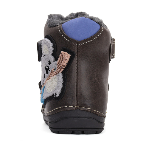 Ghete copii baieti din piele imblanite DD Step, Maro – W029-42498A