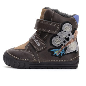 Ghete copii baieti din piele imblanite DD Step, Maro – W029-42498A