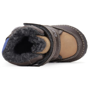 Ghete copii baieti din piele imblanite DD Step, Maro – W029-42498A