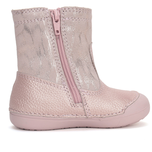 Cizme copii fete din piele imblanite DD Step, Roz – W066-42730A