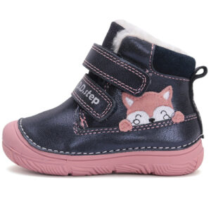 Ghete copii fete din piele imblanite DD Step, Albastru – W082-42774