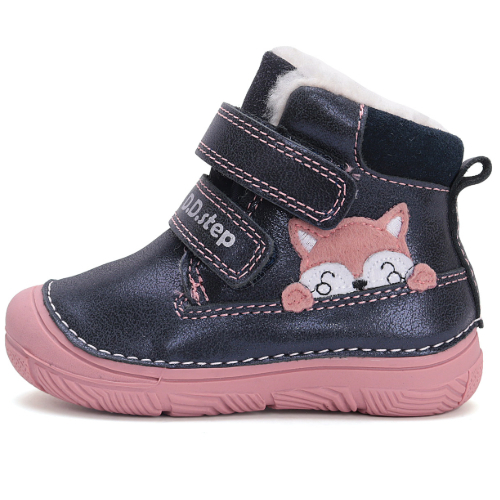 Ghete copii fete din piele imblanite DD Step, Albastru – W082-42774 Ghete copii fete din piele imblanite DD Step, Albastru – W082-42774
