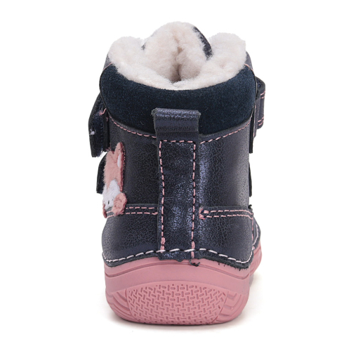 Ghete copii fete din piele imblanite DD Step, Albastru – W082-42774