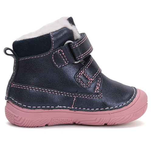 Ghete copii fete din piele imblanite DD Step, Albastru – W082-42774