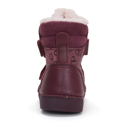 Ghete copii fete din piele imblanite DD Step, Roz – W068-42589