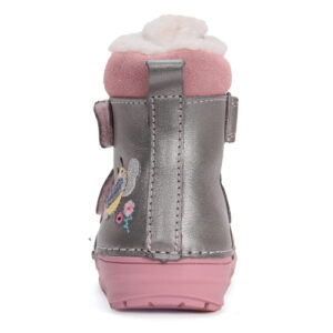 Ghete copii fete din piele imblanite DD Step, Argintiu – W071-42233A