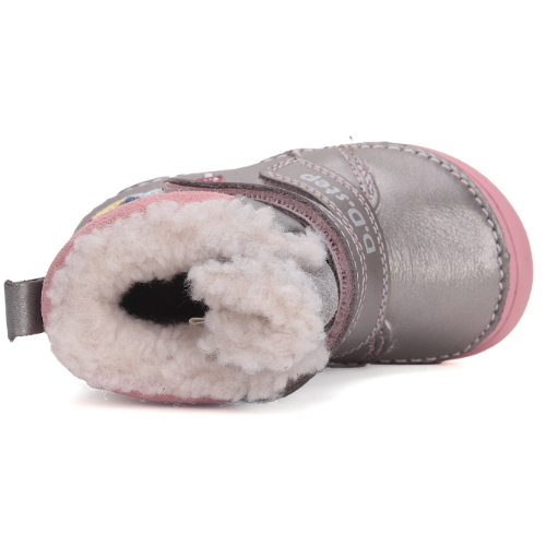 Ghete copii fete din piele imblanite DD Step, Argintiu – W071-42233A