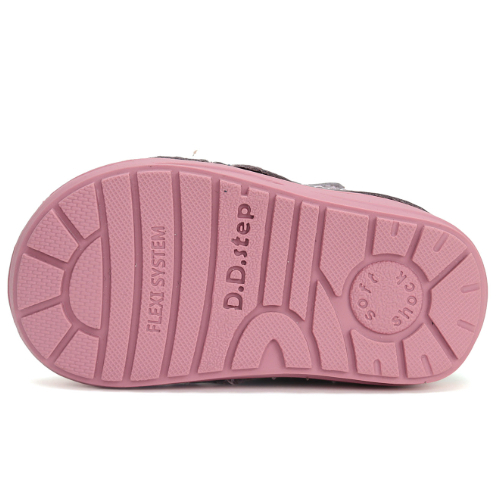 Ghete copii fete din piele imblanite DD Step, Argintiu – W071-42233A