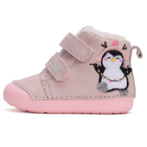 Ghete copii fete din piele imblanite DD Step, Roz – W066-42268A