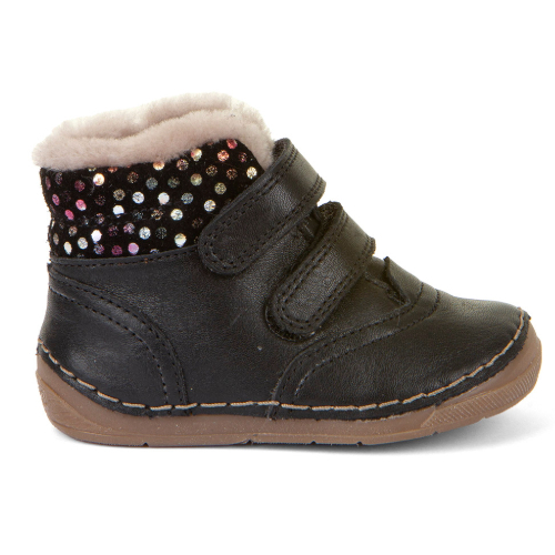 Ghete copii fete din piele imblanite Froddo, Negru – G2110130-21