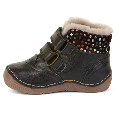 Ghete copii fete din piele imblanite Froddo, Negru – G2110130-21
