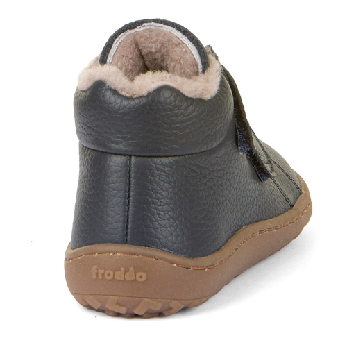 Ghete copii baieti Barefoot din piele si imblanite Froddo, Albastru – G3110252-K