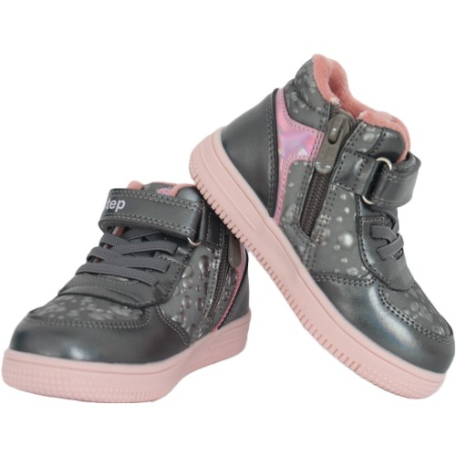 Ghete copii fete din piele imblanite WeeStep, Argintiu – R906765208 TH