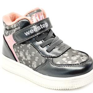Ghete copii fete din piele imblanite WeeStep, Argintiu – R906765208 TH