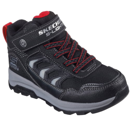 Ghete copii baieti cu LED impermeabile din material textil Skechers, Negru – 406410_BKCC