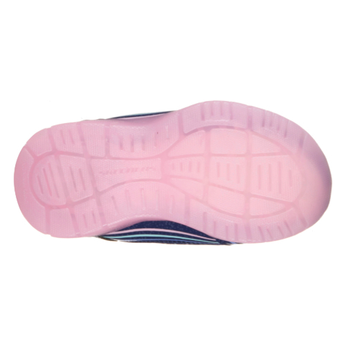 Ghete copii fete cu LED din material sintetic Skechers, Albastru – 302653_NVMT