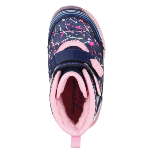 Ghete copii fete cu LED din material sintetic Skechers, Albastru – 302653_NVMT
