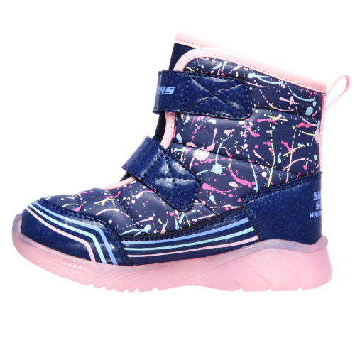 Ghete copii fete cu LED din material sintetic Skechers, Albastru – 302653_NVMT