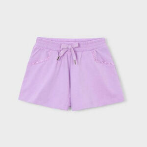 Pantaloni scurti din bumbac pentru fete Mayoral, Lilac – 607-10