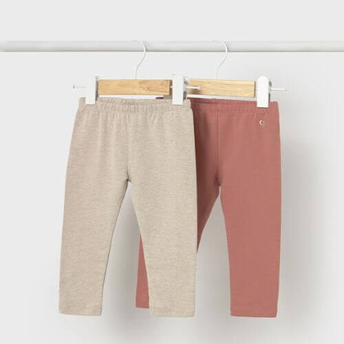 Set Pantaloni lungi din bumbac pentru fete Mayoral, Gri + Roz – 702-85