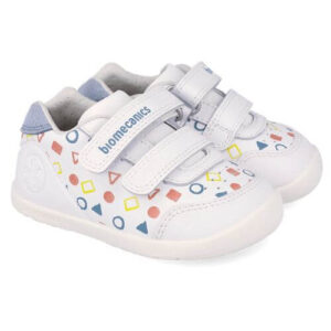 Pantofi copii baieti calapod lat din piele Biomecanics, Alb – 262166-B050