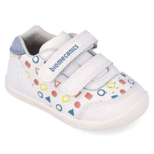 Pantofi copii baieti calapod lat din piele Biomecanics, Alb – 262166-B050