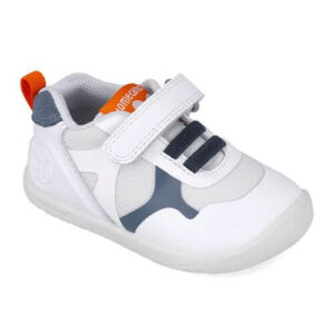 Pantofi copii baieti calapod lat din textil Biomecanics, Alb – 252163-B834