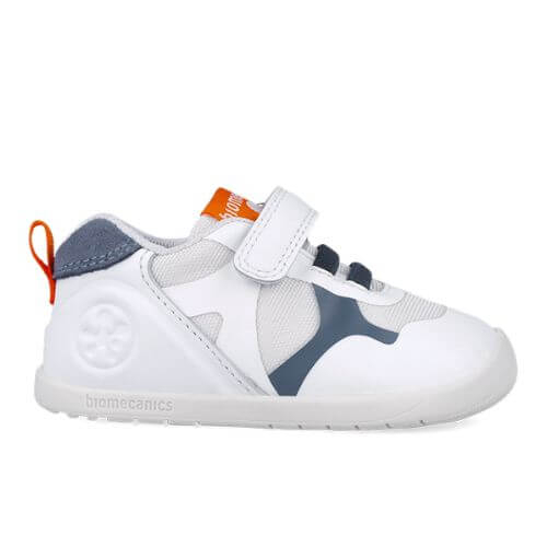 Pantofi copii baieti calapod lat din textil Biomecanics, Alb – 252163-B834