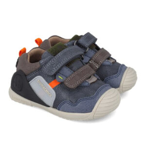 Pantofi copii baieti din piele, Albastru Denim, Biomecanics – 261123-A556