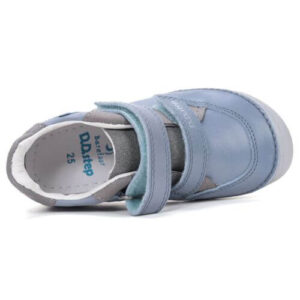 Pantofi copii baieti din piele Barefoot DD Step, Albastru – S063-61460A