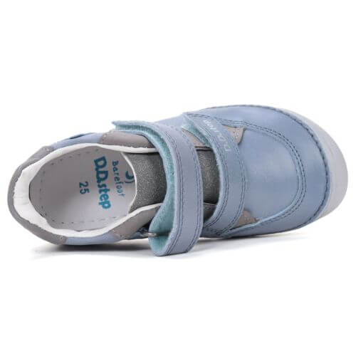 Pantofi copii baieti din piele Barefoot DD Step, Albastru – S063-61460A