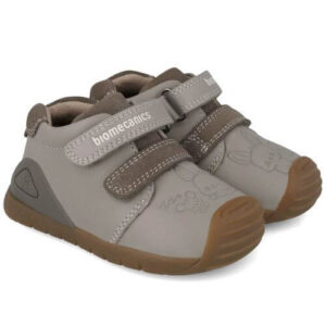 Pantofi copii baieti din piele Biomecanics, Gri – 251121-B154