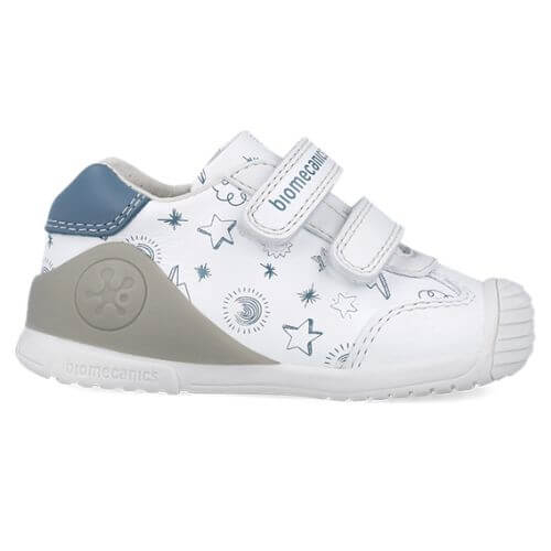 Pantofi copii baieti din piele Biomecanics, Alb – 252115-B834